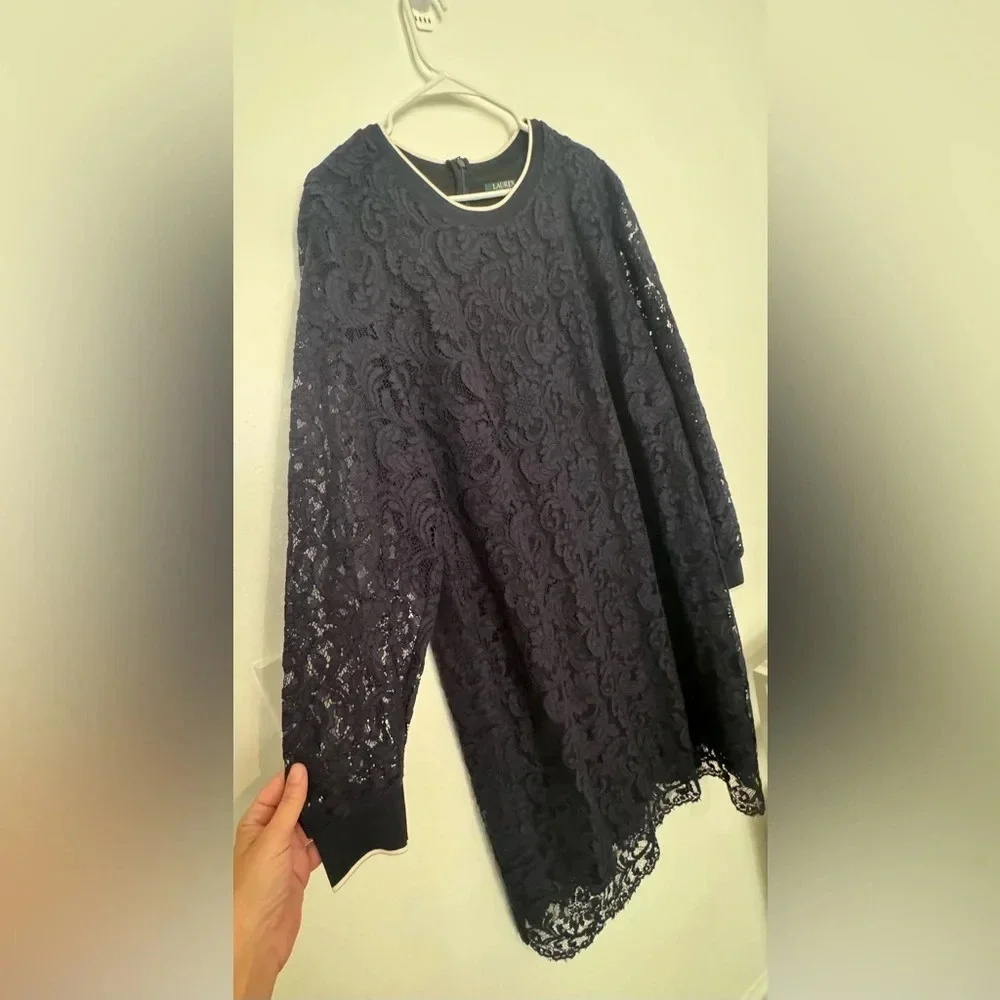 LAUREN RALPH LAUREN Yaritza Lace Overlay Mini Cocktail Dress Classy NWT 20W - Picture 10 of 10